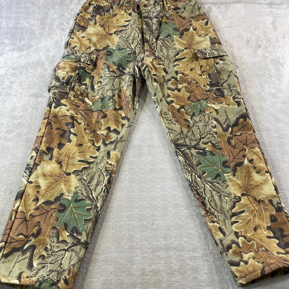 Vintage Cabelas Thinsulate Camo Cargo Pants 38x32 Insulated Hunting Leaf Outdoor